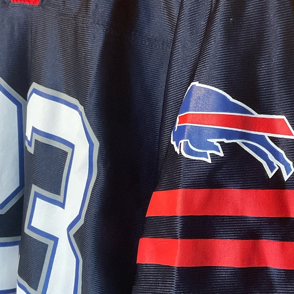 NFL Buffalo Bills Navy and Red V-Neck Jersey - Lynch #23 - Picture 3 of 4